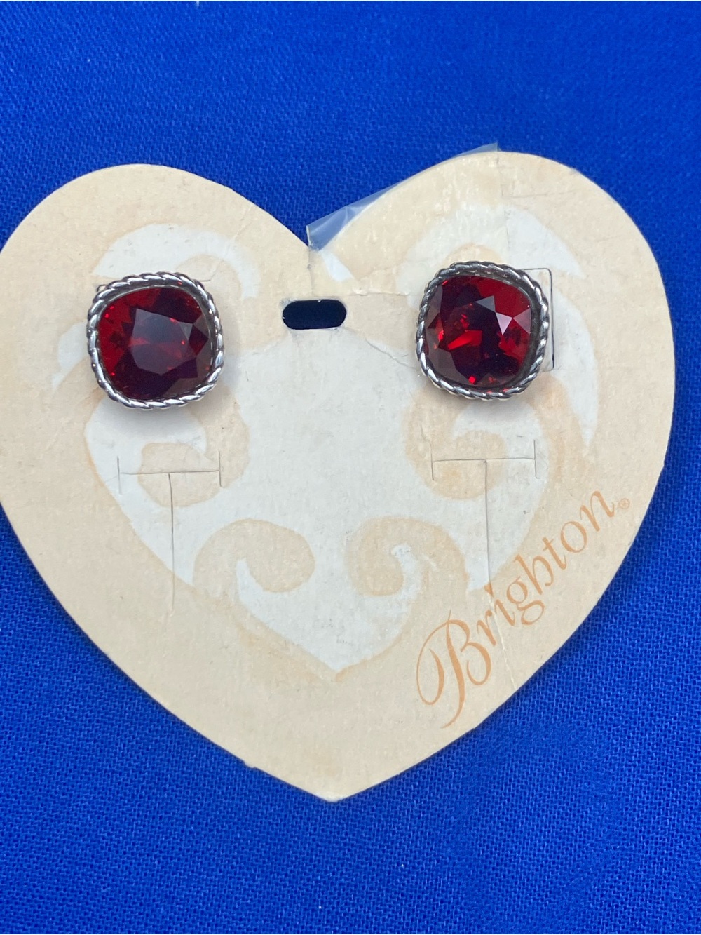 Brighton Sparkleville Deep Burgundy Swarovski Crystal Stud Earrings